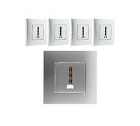 - Lot de 5 prises téléphone Simplea 8 plots - gris