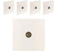 Lot de 5 prises TV Ø9,52 vis + griffes Blanc - Diwone G