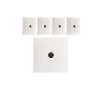 Lot de 5 prises TV montés module large - Blanc - Simplea