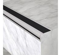 Lot de 5 Profilés de Bord de Marche en PVC, Nez de Marche Antidérapants Auto-Adhésifs, Protection des Bords pour Une Utilisation Intérieure et Extérieure(Black)