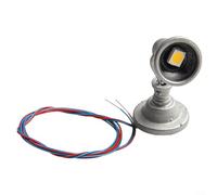 Lot de 5 projecteurs à LED blanc chaud pour modèles à l'échelle HO - Pour lampadaires de rue - 3 V - Colonne cuivrée - Finition argentée - Décoration de jardin (blanc chaud)