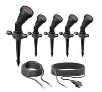 Lot de 5 projecteurs de jardin avec piquet de terre PIRK avec fiche Schuko pour