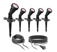 Lot de 5 projecteurs de jardin avec piquet de terre PIRK avec fiche Schuko pour