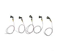 Lot de 5 projecteurs LED pour TT modèle H0 avec mât et câble de raccordement conçus pour façades de bâtiments (vert)