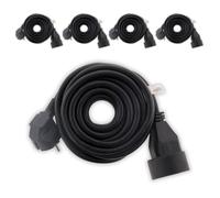 Lot de 5 prolongateurs 16A HO5VV-F 3G1,5mm² - Noir 3m - Zenitech