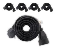 Lot de 5 prolongateurs 16A HO5VV-F 3G1,5mm² - Noir 5m - Zenitech
