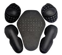 Lot de 5 protections de moto en mousse EVA, 1 coussinet de protection dorsale, 1 paire d'inserts de protection d'épaule et 1 paire de coudes pour vestes