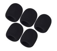 Lot de 5 protections en mousse noire pour micros portables pour bloquer le bruit du vent, les bruits de souffle et garder la grille propre pendant les performances en direct, rapport d'actualité
