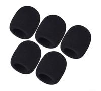 Lot de 5 protections en mousse pour microphone à main pour réduction du bruit et protection contre l'humidité Noir Éponge haute densité pour KTV Stage Performance et entretiens