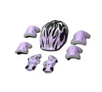 Lot de 5 Protections pour - Équipement de Protection pour Rollers - avec Casque - pour Roller, Skateboard, vélo, Patins à roulettes - Résistant aux Chocs - Convient pour Un Tour de tête de 53