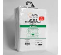 Lot de 5 protège matelas jetables 90x190 cm, par Soleil d'Ocre