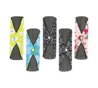 Lot de 5 protège-slips réutilisables, anti-fuites, 18 x 26 cm, serviettes hygiéniques douces et lavables, pour femme, post-partum, travail de nuit, voyage, salle de sport, maison