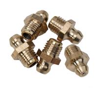 Lot de 5 raccords de graisse droits en laiton M8 x 1 mm pour lubrification de machines industrielles, réparation automobile industrielle, conception étanche à l'huile