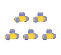 Lot de 5 raccords de tuyau à trois voies de 2,5 cm à connexion rapide, montage rapide, matériau PP anti-fuite, bleu et jaune, pour système d'arrosage de jardin