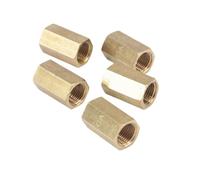 Lot de 5 raccords de tuyauterie en laiton à filetage femelle BSP 1/8" avec écrou hexagonal et connecteur de tige, raccord à passage complet