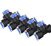 Lot de 5 raccords pneumatiques en T 8 mm IQS 3 voies