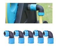 Lot de 5 raccords rapides en ABS coudé de 12,5 mm, connecteur de tuyau d'arrosage 1/2, adaptateurs universels coudés à 90 degrés pour irrigation de jardin/lavage de voiture/extension de tuyau