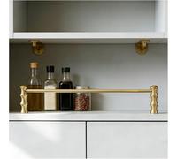 Lot de 5 rails d'étagère en laiton pour clôture, étagère ouverte, garde-manger, plantes en pot, étagère et armoire (147 cm)