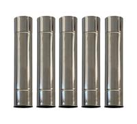 Lot de 5 rallonges de tuyau de cheminée en acier inoxydable de 5 cm de diamètre pour poêles à bois, poêles à granulés avec sac de rangement
