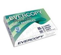 Lot de 5 Ramettes de 500 feuilles A3 80g, papier 100% recyclé blanc Evercopy Premium CIE 150 Blanc G