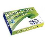 Lot de 5 Ramettes de 500 feuilles A4 80g, papier 100% recy lanc Evercopy+ CIE95 Blanc G