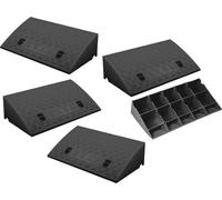 lot de 5 rampes d'accès 50x27x7 cm Rampe de trottoir Cale d'accès Rampe de fauteuil roulant Rampe de seuil pour moto, voiture, fauteuil roulant, remorque, brouette Aide à l'accès - rampe plastique Ram