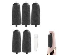 Lot de 5 recharges de rouleau de rechange grossières noires compatibles avec Finishing Touch Flawless Pedi Lime à outils électriques avec brosse de nettoyage