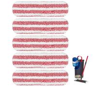 Lot de 5 recharges de serpillère de rechange pour système de serpillère plate Vileda H2prO/O-Cedar H2prO, réutilisables et lavables pour sols en bois, vinyle, carrelage, rouge