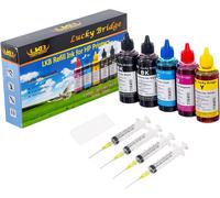 Lot de 5 recharges d'encre de 100 ml pour HP 950 951 60 61 952 902 901 61 60 62 63 21 22 920 940 934 564 932 933 711 970 971 92 92 4 95 96 97 Cartouche ou CIS CISS System 4 Color Set (500ml)-UK