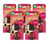 Lot de 5 Recharges Diffuseur désodorisant d Huiles Essentielles Brume Parfumée Vanille et Framboise - 20 ml
