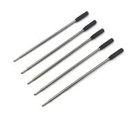 Lot de 5 recharges pour stylo à bille, pointe moyenne en métal, recharges de stylo à bille action écriture pour stylo à bille torsadé, lisse