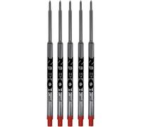 Lot De 5 Recharges Pour Stylos À Bille Waterman - Pointe Moyenne - Encre Rouge