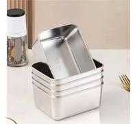 Lot de 5 récipients alimentaires en acier inoxydable avec couvercles hermétiques à rabat, anti-fuite, parfaits pour la préparation de salades, fruits et repas