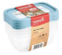 keeeper Lot de 5 Boîtes Congélation, Couvercle Réinscriptible, 5 x 500 ml, 15,5 x 10,5 x 6 cm, Mia Magic Ice, Nordic Blue