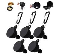 Lot de 5 récipients de voyage portables en poudre de protéine, petits entonnoirs pour remplir de petites bouteilles avec porte-clés et porte-clés, entonnoir de supplément de pré-entraînement/gym (50