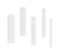 Lot de 5 règles d'arcs en argile souple en acrylique transparent à petite échelle pour boucles d'oreilles, bijoux, outil de coiffage rapide