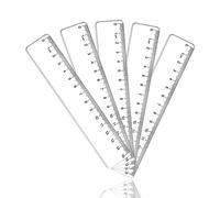 Lot de 5 règles de 15 cm - Règle transparente pour élèves - En plastique - Divisions transparentes et claires - Petite règle flexible et incassable - Pour l'école, le bureau, la maison