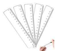 Lot de 5 règles flexibles de 15 cm - En plastique transparent - Graduation claire - Flexible et incassable - Règle droite pour l'école, le bureau, la maison - Échelle centimétrique en relief