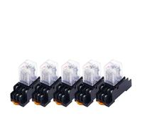 Lot de 5 relais de puissance généraux à bobine électromagnétique MY3NJ 11 broches HH53P AC12V 24V 110V 220V Relais miniature avec base PYF08A(AC 36V)