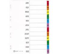 Lot de 5 Répertoires mensuel 12 touches . En carte blanche, onglets plastifiés de couleur. Format A4 G