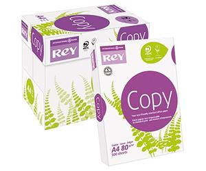 Lot de 5 Rey Copy paper - 5 Ramettes de 500 feuilles papier blanc - 80 grammes - Format A4