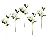 Lot de 5 Roses artificielles - Fleurs artificielles - Fleurs artificielles - Fleurs en Soie - Simples - Branche Unique - Tige Unique - Fleurs décoratives - Fleurs décoratives