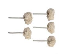 Lot de 5 roues de polissage en laine, tige de 3 mm, tête de 25 mm, accessoires d'outils rotatifs pour métal, plastique, bijoux et matériaux non métalliques