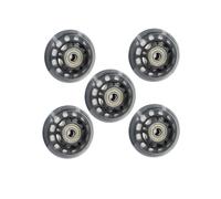 Lot de 5 roues transparentes 2, pouces/3 pouces 65 mm/75 mm, poulies simples silencieuses, résistantes à l'usure, doubles et la charge(3 inch)