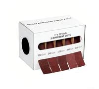 Lot de 5 rouleaux de bande abrasive en tissu émeri pour travaux de surface - 2,5 cm - 25 mm