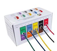 Lot de 5 rouleaux de câble électronique toronné flexible en cuivre étamé avec isolation en PVC en 5 couleurs pour installations électriques, modélisme, éclairage LED (24 AWG 5 x 20 m)