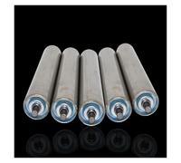 Lot de 5 rouleaux de convoyeur - 2,5 cm à 6,1 cm de diamètre, 5 tailles pour la construction et l'utilisation en entrepôt avec roulements, idéal pour la manutention et le transport des matériaux