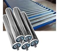 Lot de 5 rouleaux de convoyeur de 50 mm de diamètre, 500 mm de long, rouleaux à ressort robustes pour ligne d'assemblage commerciale, travail du bois, bande transporteuse de rechange durable et