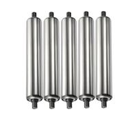 Lot de 5 rouleaux de convoyeur en acier inoxydable, 32 mm de diamètre, 350 mm de long, non motorisés et efficaces, idéal pour un usage industriel