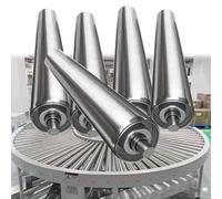 Lot de 5 rouleaux de convoyeur industriels en acier galvanisé robuste 60 mm de diamètre 650 mm de longueur Tube en acier pour une performance durable